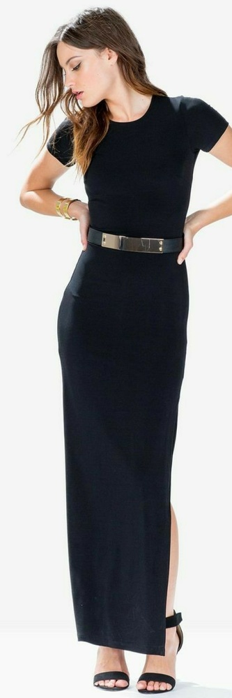 Black Side Slit Maxi Dress